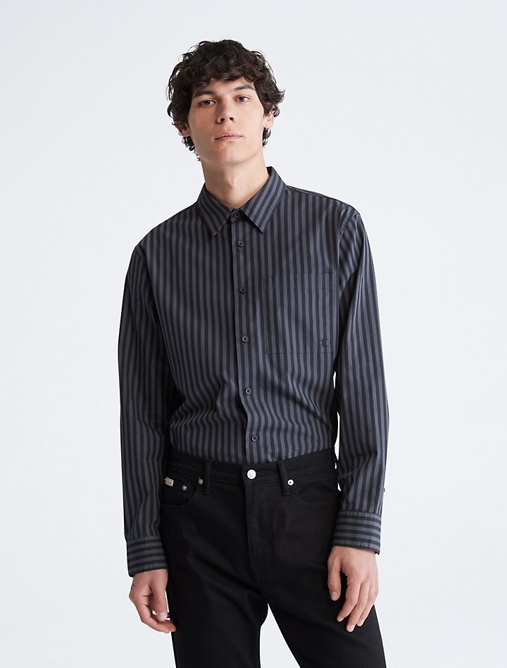 

Рубашка Calvin Klein Stripe Button-Down Easy, черный