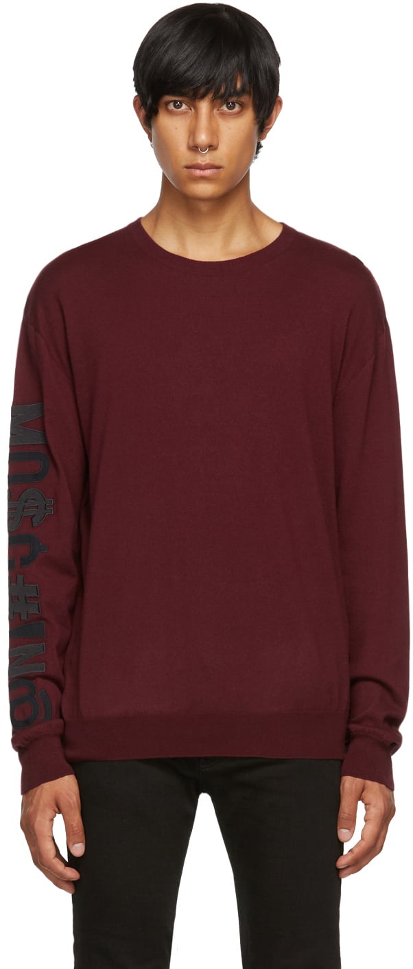 

Свитер с логотипом Burgundy Cashmere Symbols Moschino, Коричневый