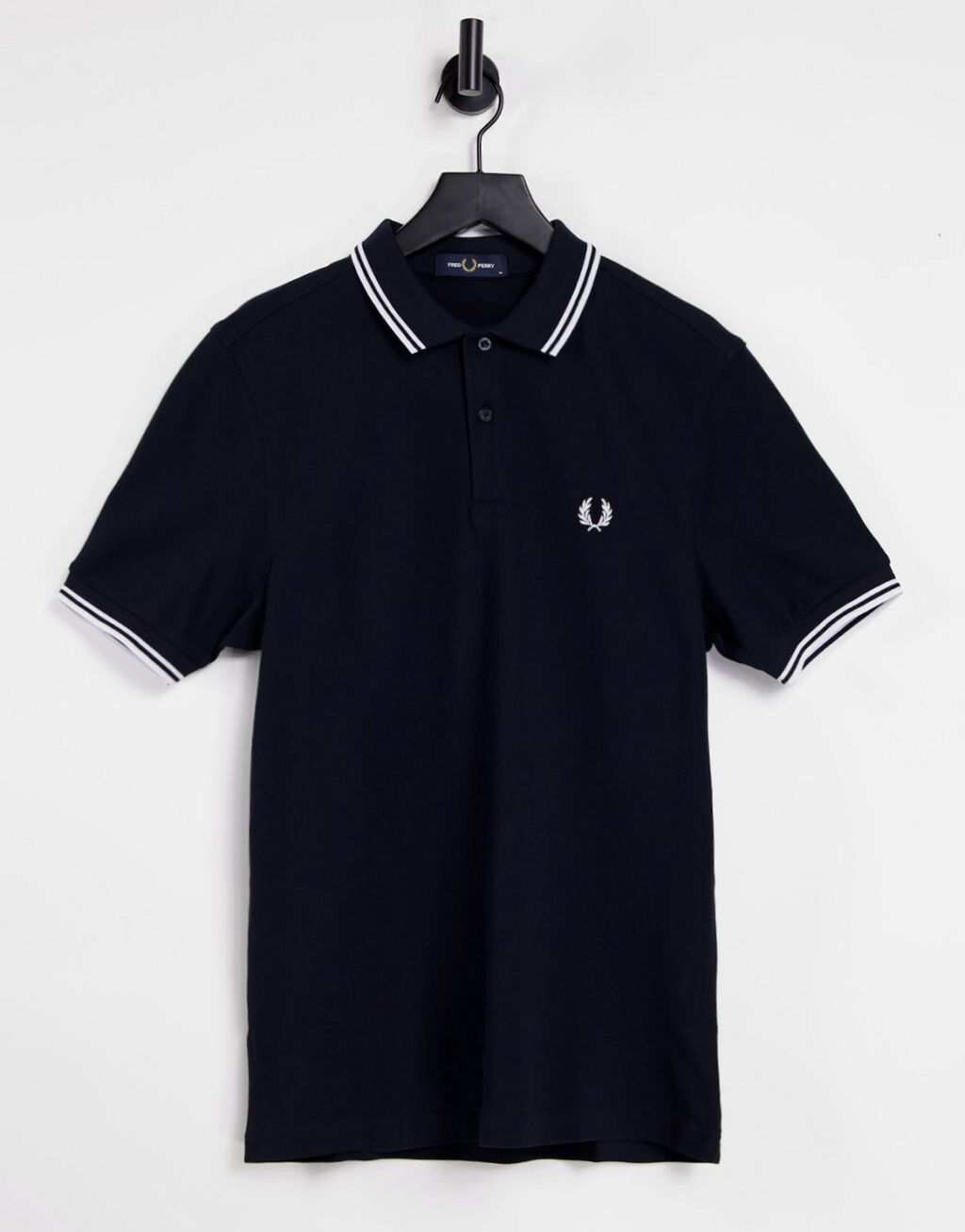 

Темно-сине-белая футболка-поло с логотипом Fred Perry, Белый