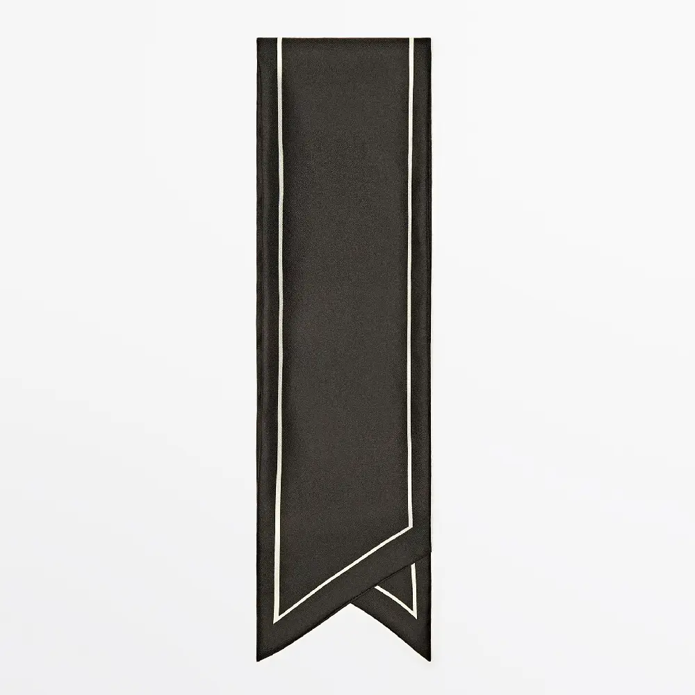 

Платок Massimo Dutti 100% Silk, коричневый