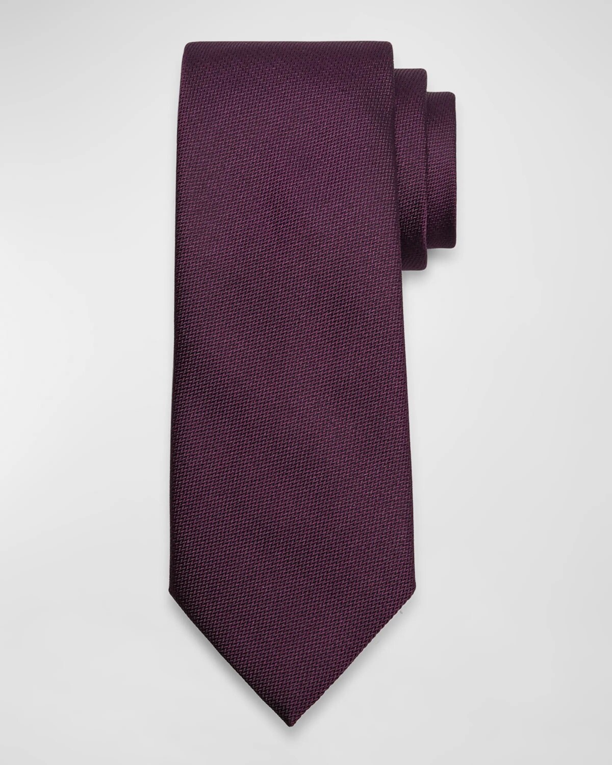 

Мужской шелковый галстук с микрошевроном Zegna, цвет Dk Red Sld