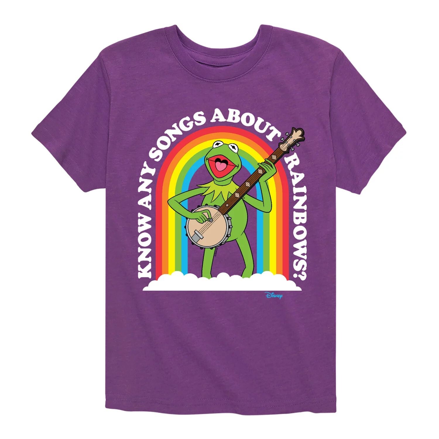 

Футболка Disney's The Muppets Kermit Boys 8-20 Songs And Rainbows с рисунком Disney, фиолетовый