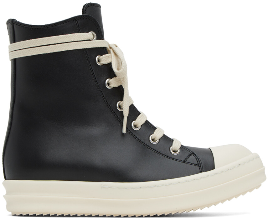 

Черные высокие кеды Rick Owens, Черный