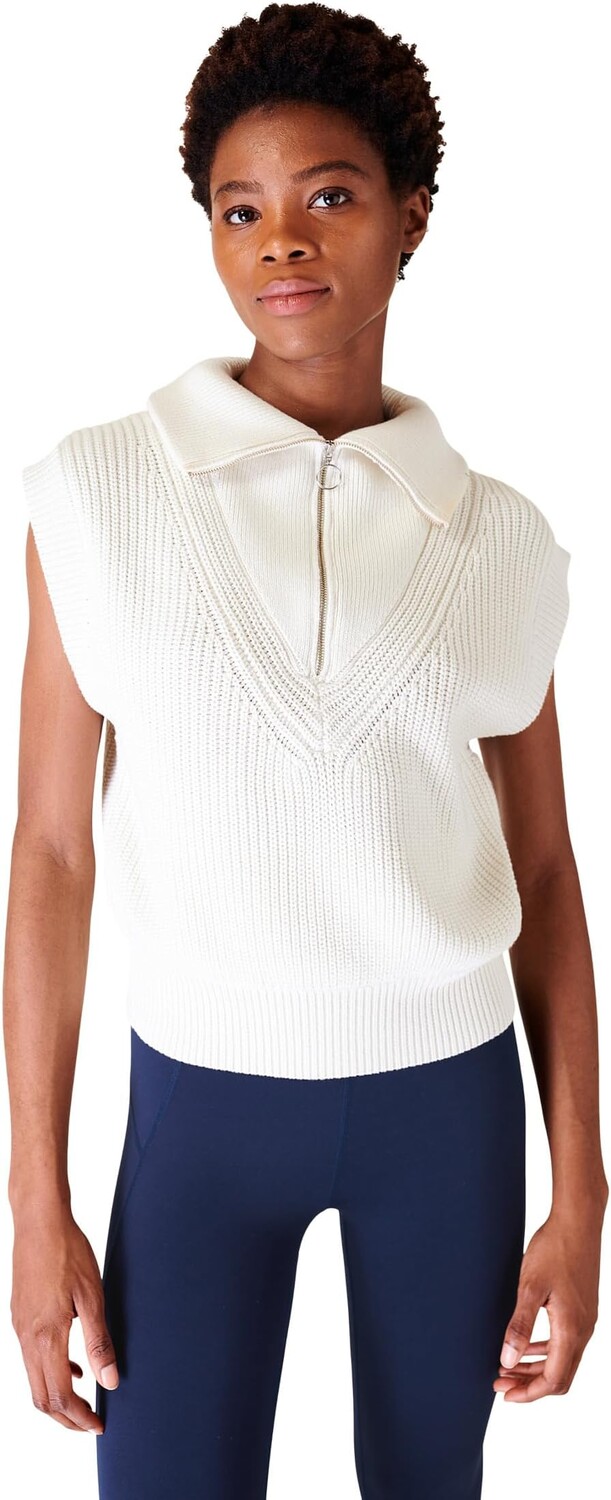 

Свитер Modern 1/2 Zip Knitted Tank Sweaty Betty, цвет Lily White