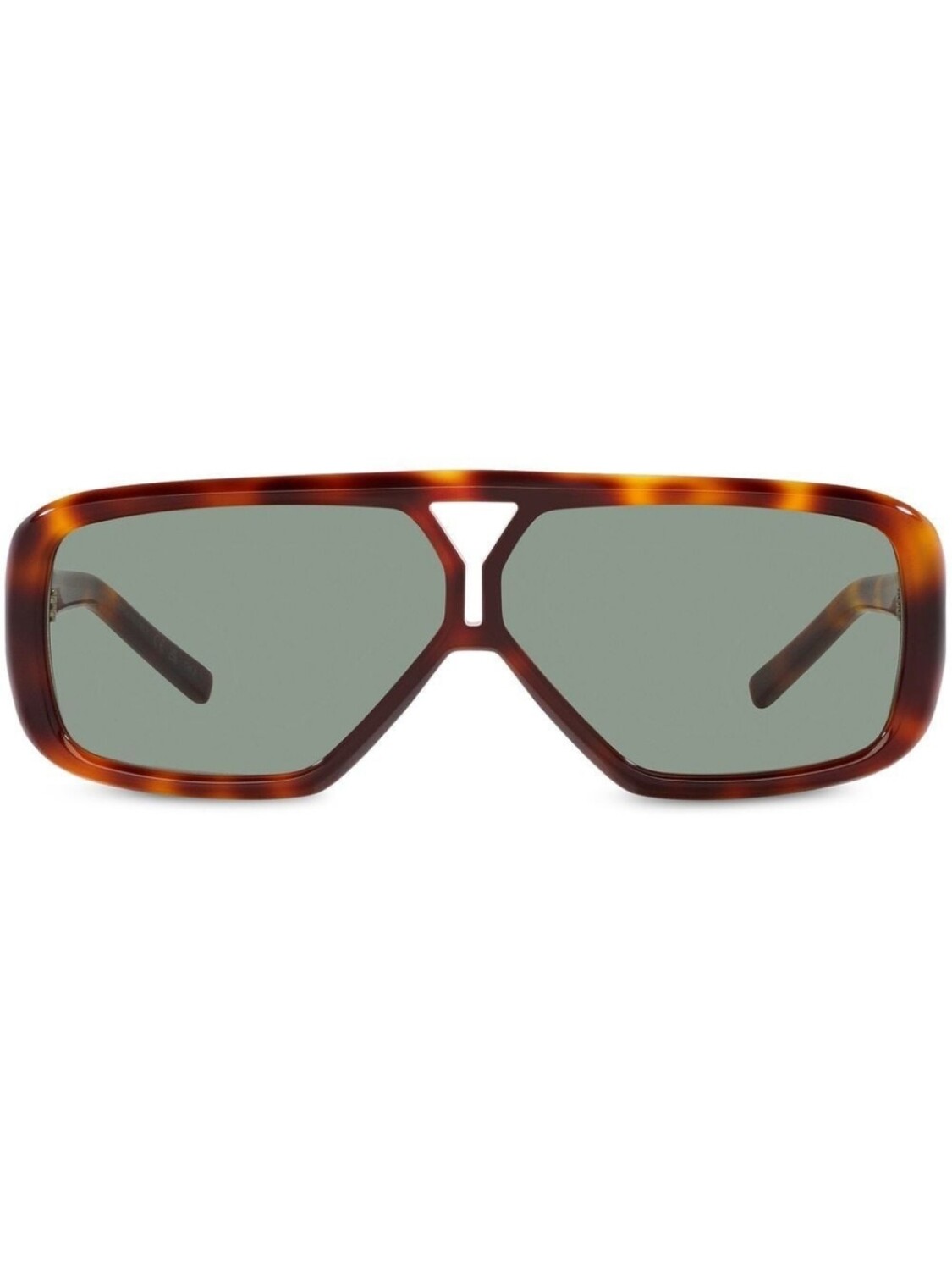 

Солнцезащитные очки в квадратной оправе черепаховой расцветки Saint Laurent Eyewear, зеленый