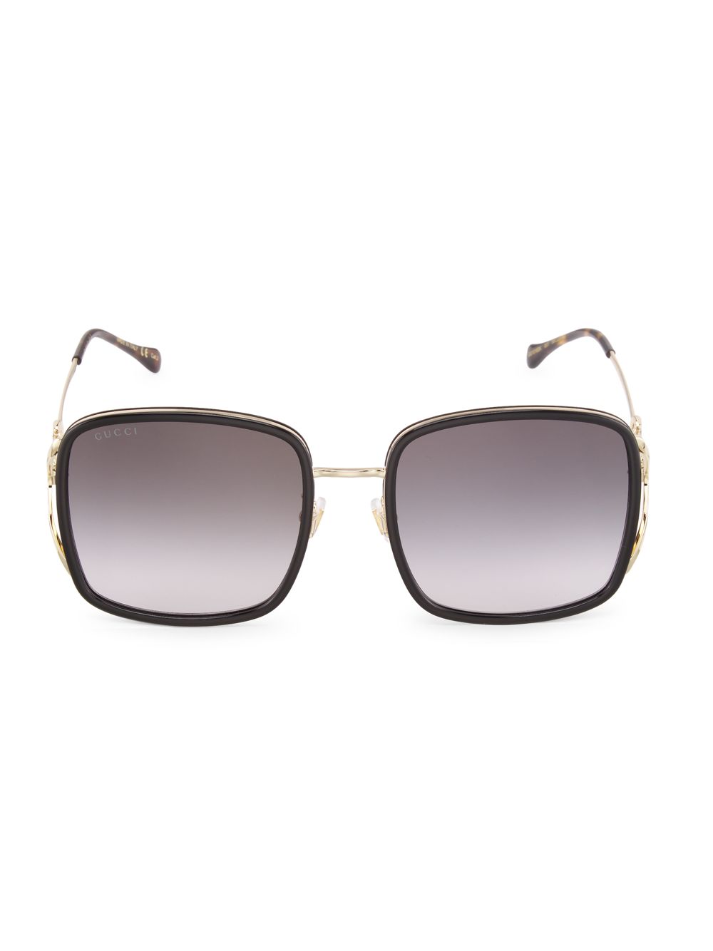 Квадратные солнцезащитные очки Horsebit 58 мм Gucci, черный