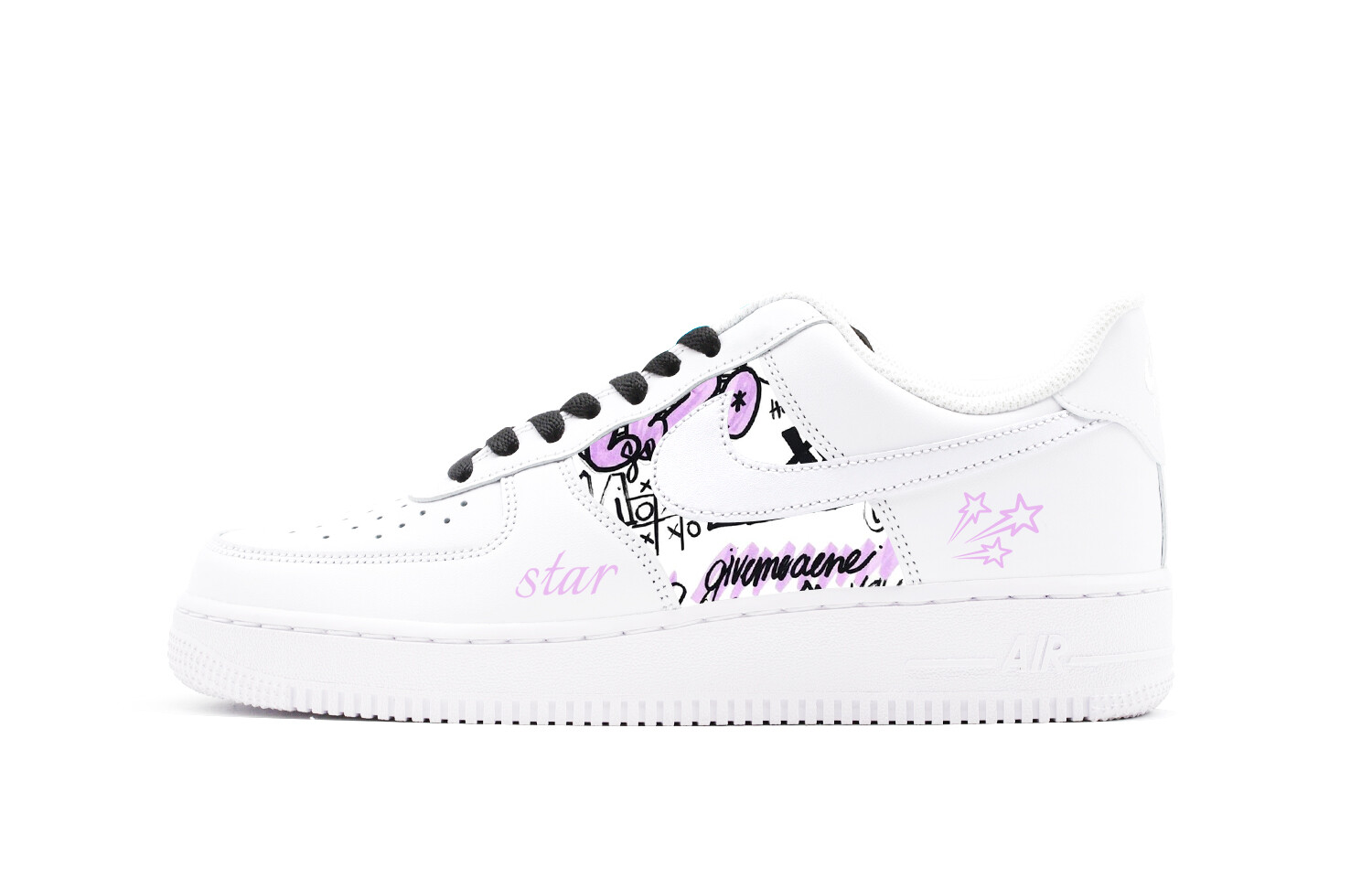 

Кроссовки Nike Air Force 1 Skateboarding Shoes Men Low-top White/purple, сиреневый/фиолетовый/белый