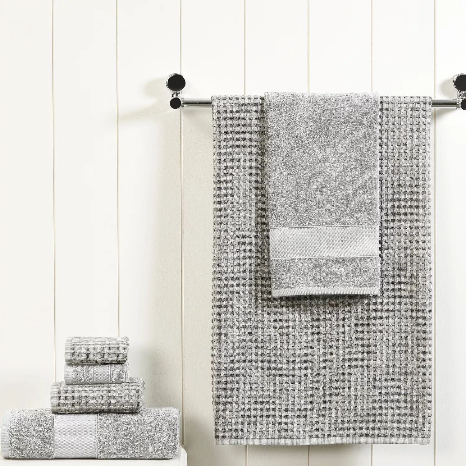 

Набор банных полотенец Amrapur Modern Threads Cobblestone, 6 предметов, серый