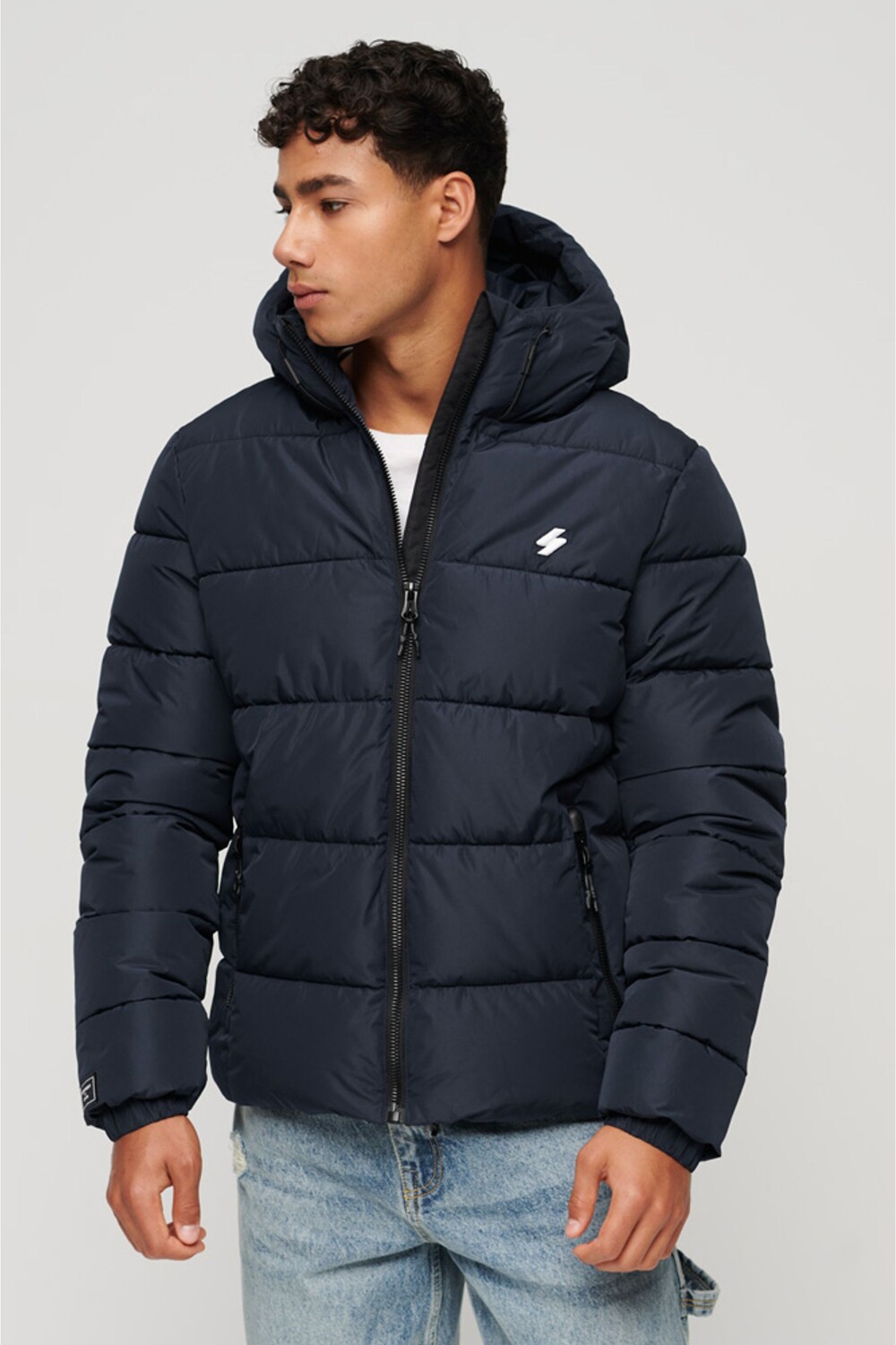 

Спортивная утепленная куртка с капюшоном Superdry, синий