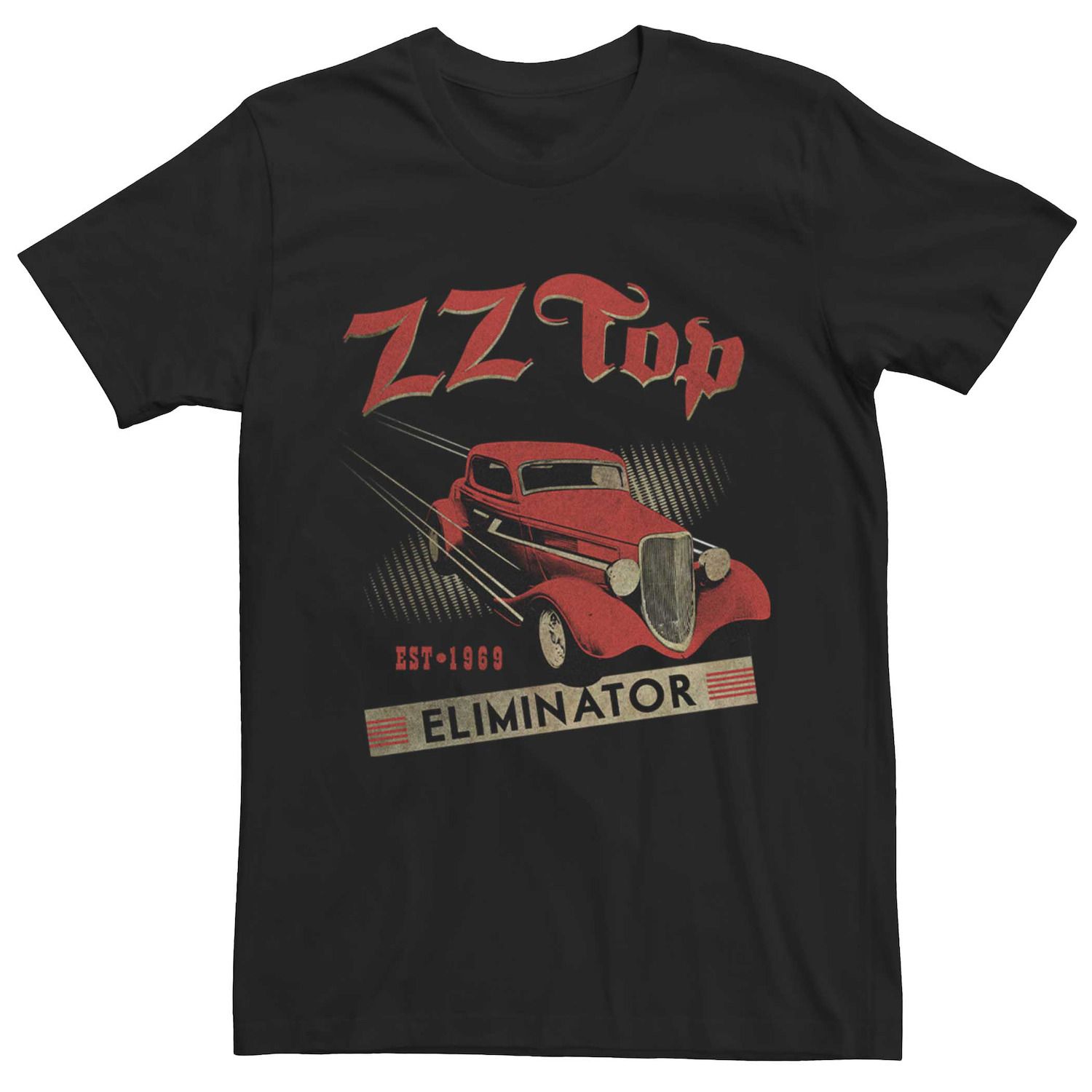 Мужская винтажная футболка с портретом ZZ Top Eliminator Hot Rod Licensed Character, черный