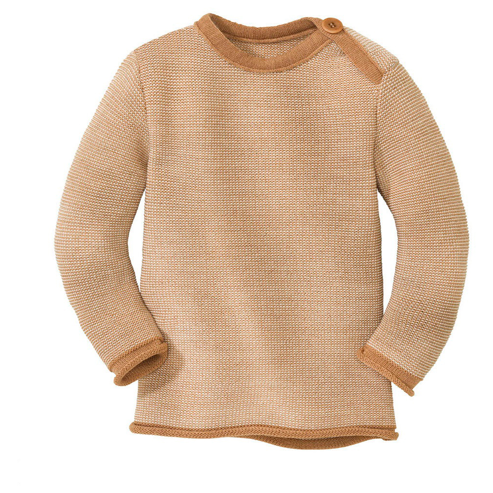 

Свитер из мериноса Disana Kid's Melange Pullover, цвет Karamell/Natur