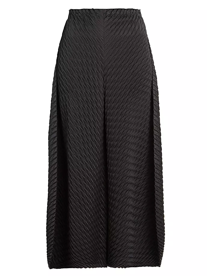 

Широкие брюки с блестящими складками Issey Miyake, черный