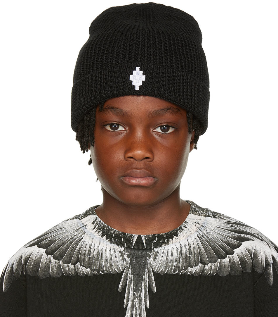 Детская шапка с черным крестом Marcelo Burlon County of Milan толстовка sunset wings с круглым вырезом для маленьких мальчиков и мальчиков marcelo burlon черный