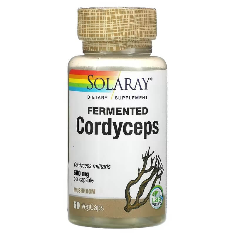 Кордицепс Solaray 500 мг, 60 капсул nature s way кордицепс 500 мг 60 растительных капсул