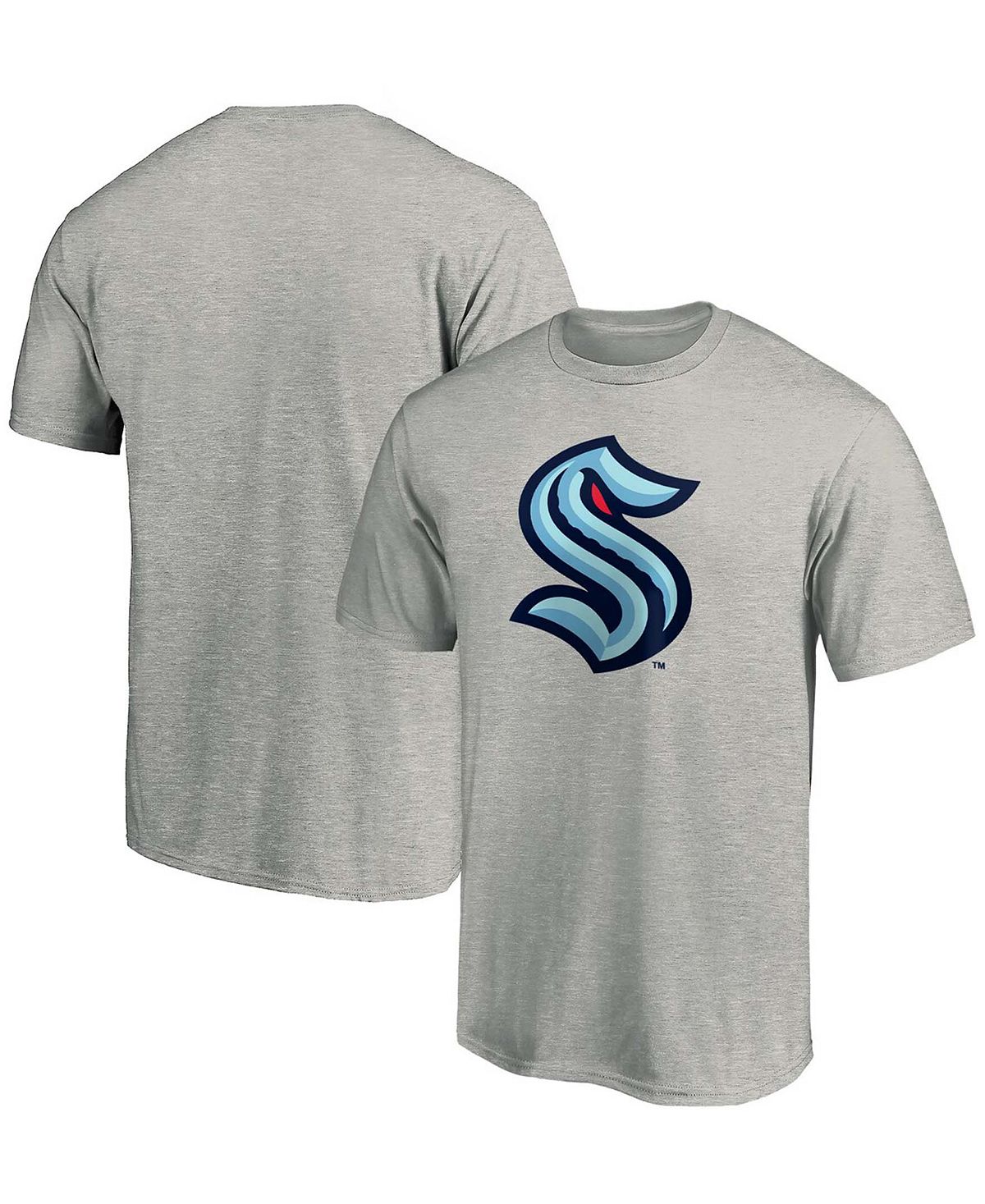 Мужская футболка с логотипом seattle kraken primary heather grey Fanatics, мульти