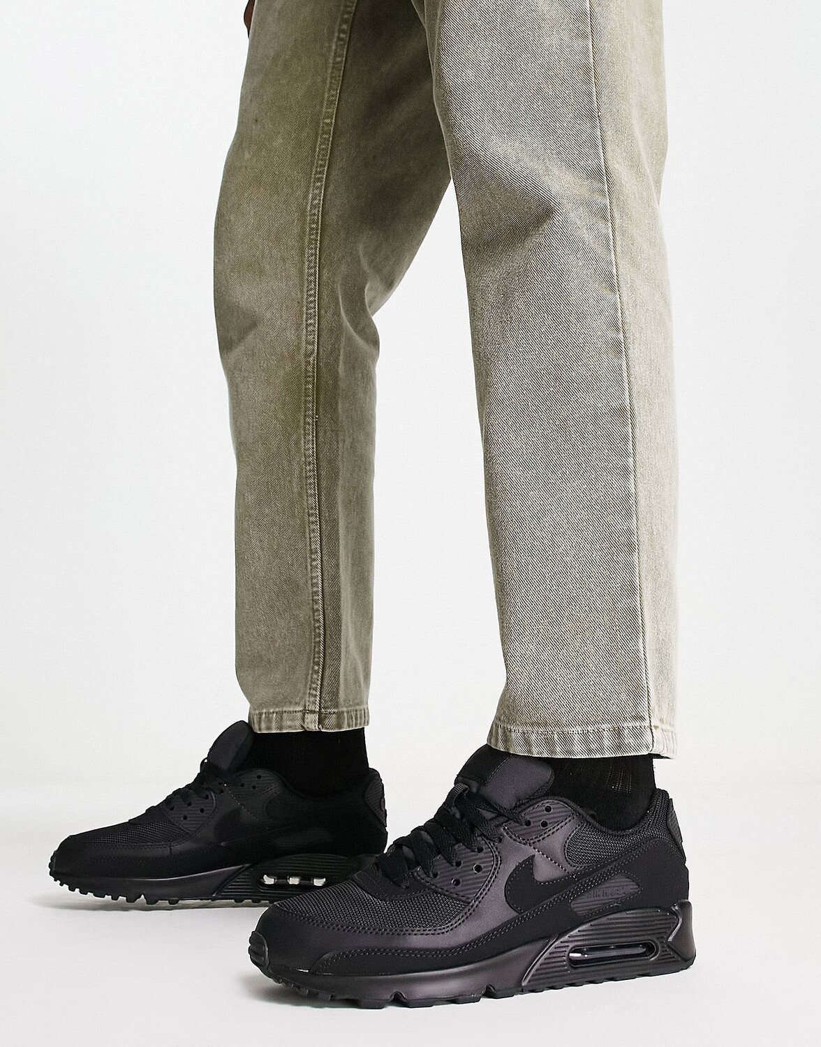 

Кроссовки Nike Air Max 90 Recraft тройного черного цвета, Черный, Кроссовки Nike Air Max 90 Recraft тройного черного цвета