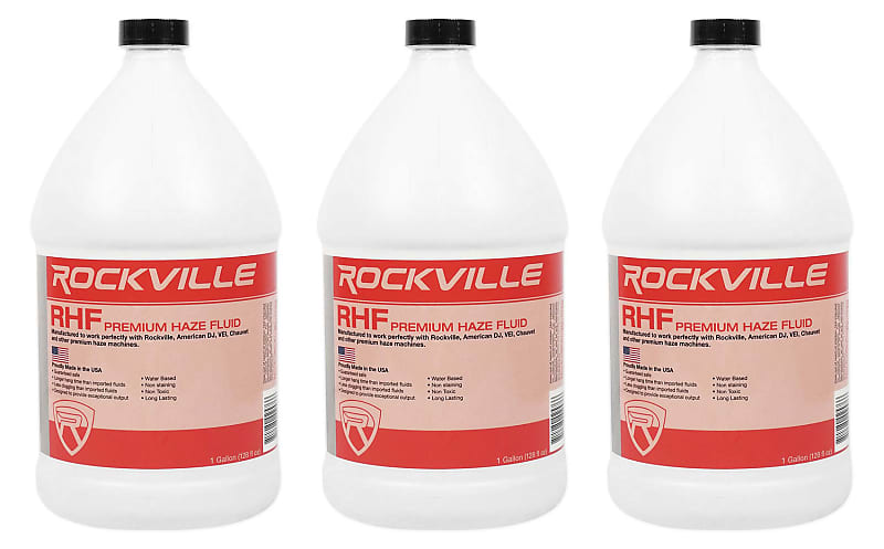 (3) галлонов Rockville RHF Машина для дымки на водной основе Fluid Juice No-Clog (3) RHF