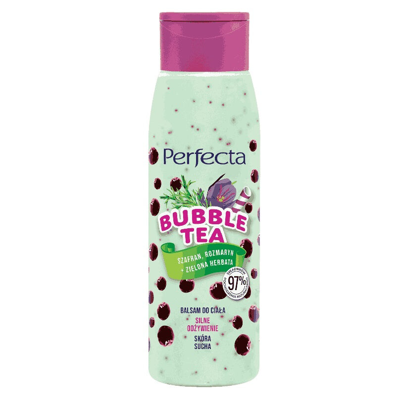 

Perfecta Bubble Tea сильно питательный лосьон для тела Шафран + Розмарин + Зеленый чай 400мл