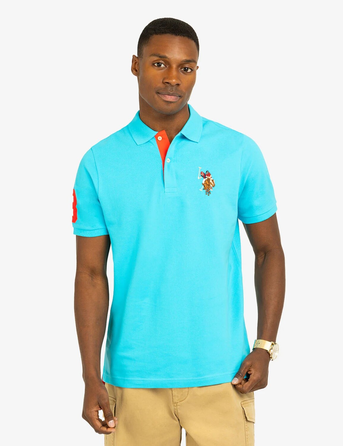 

Футболка поло U.S. Polo Assn. Multi Color Big Logo, голубой