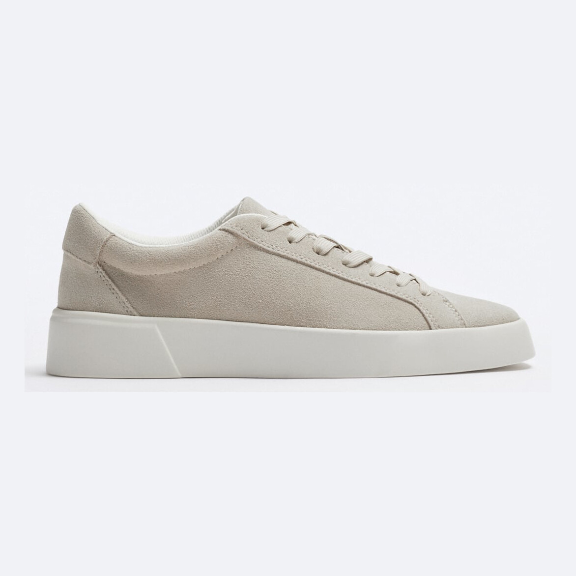 

Кеды Zara Split Suede With Heel Detail, бежевый