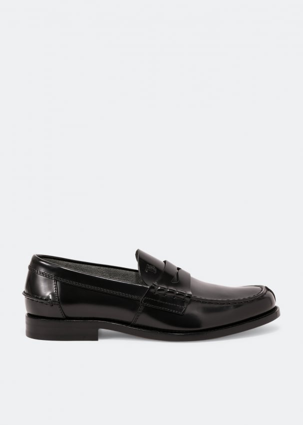 Лоферы TOD'S Leather loafers, черный