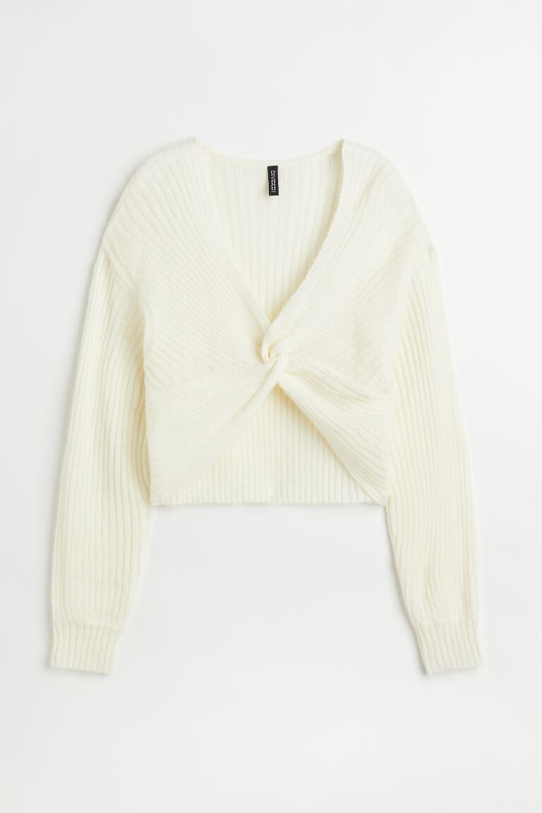 

Свитер с декоративным узлом H&M, белый