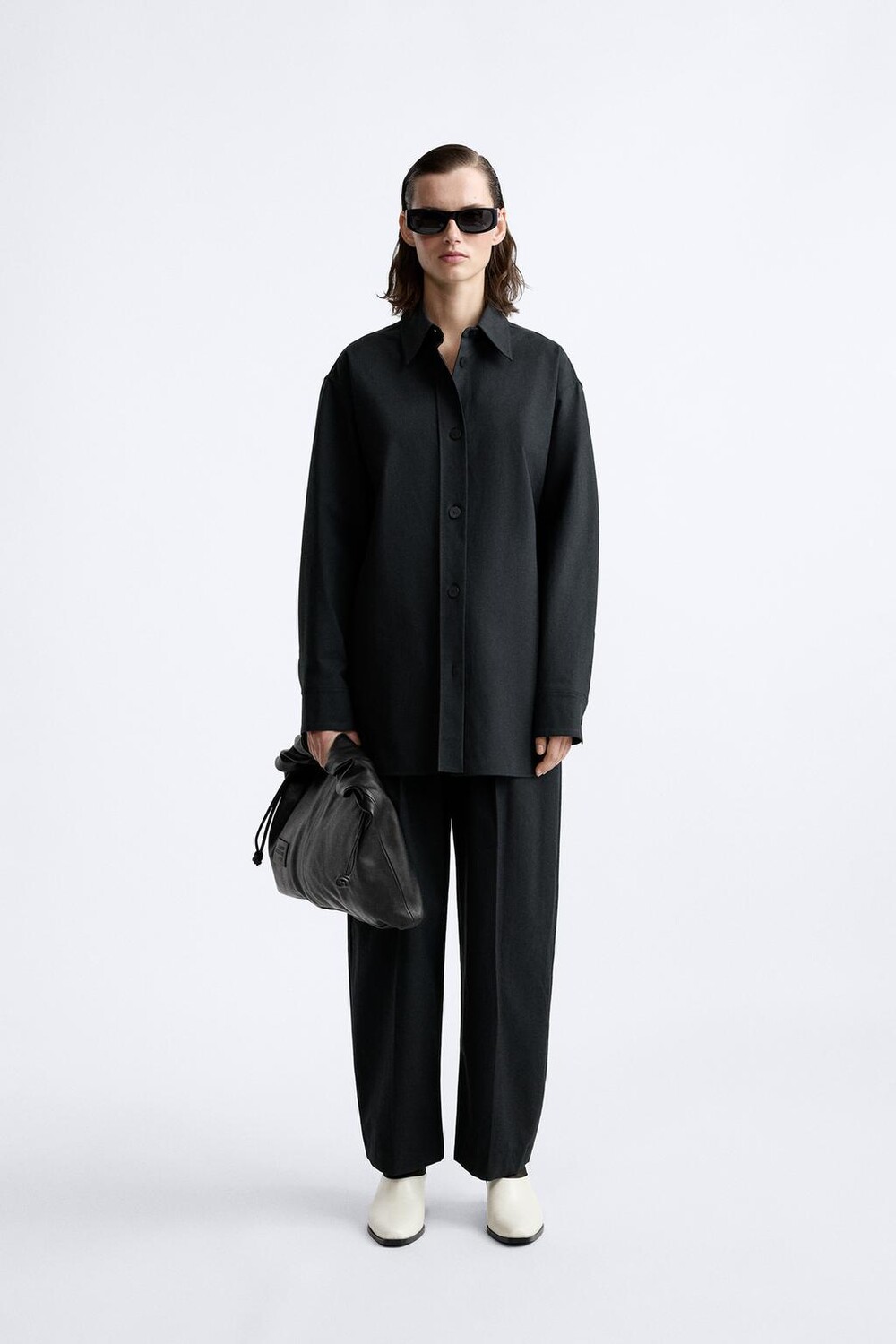 

Рубашка с поясом x studio nicholson ZARA, синий