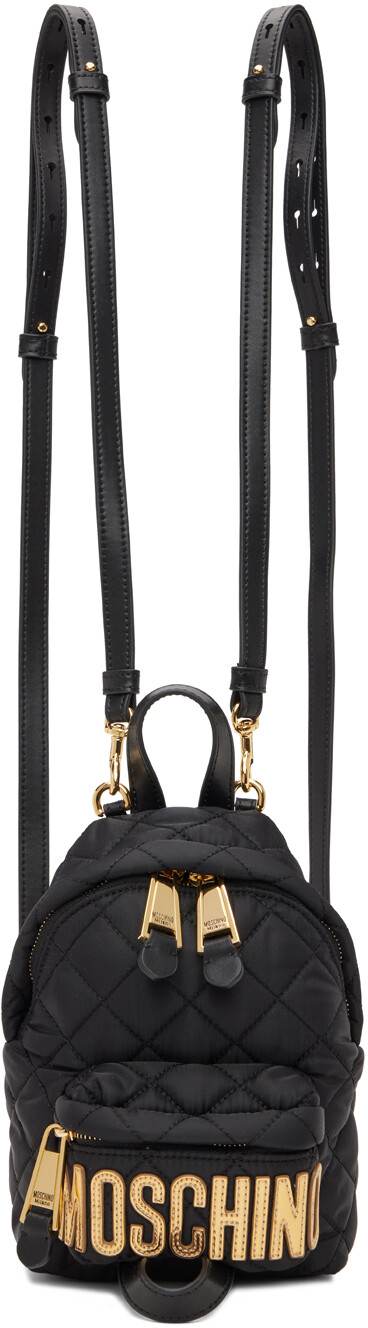 

Черный стеганый мини-рюкзак Moschino