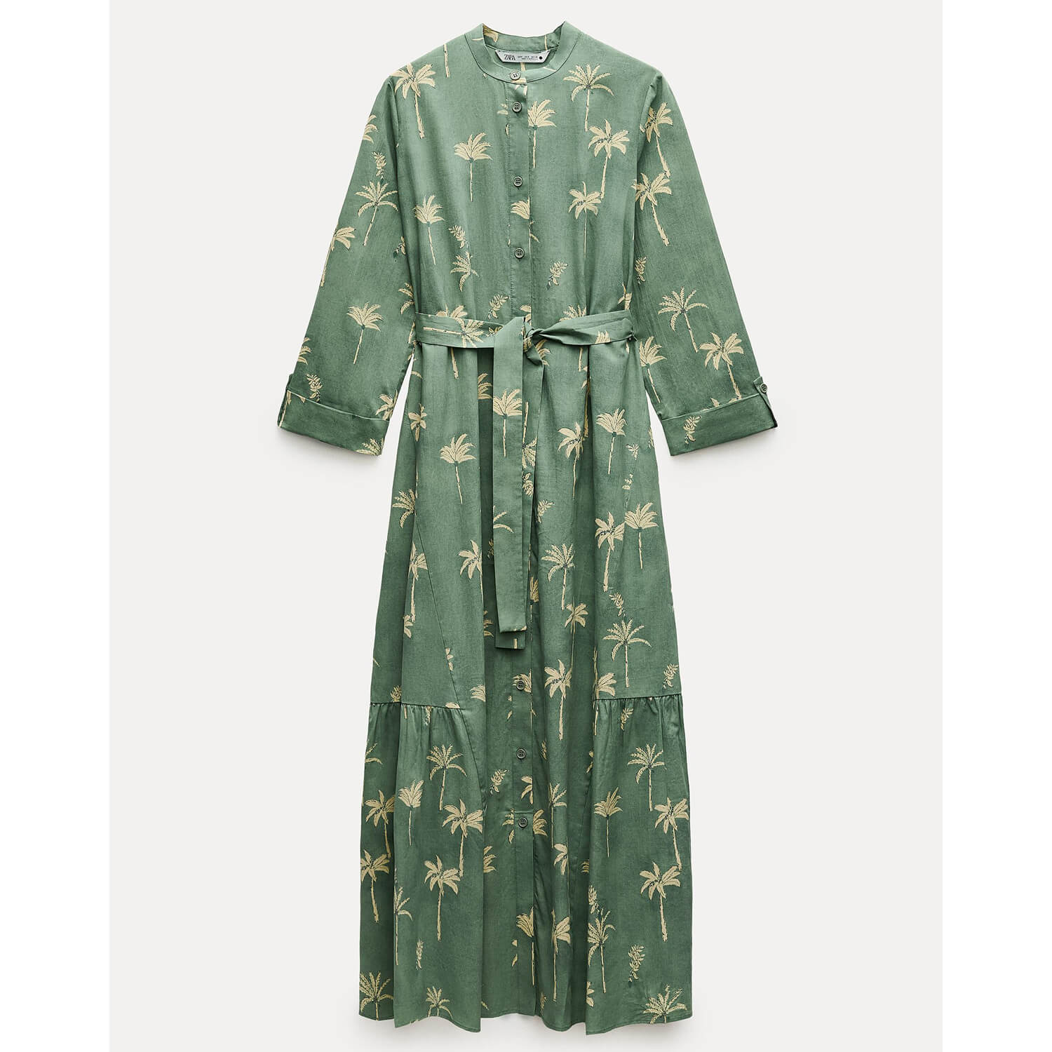 Платье Zara ZW Collection Print, зеленый
