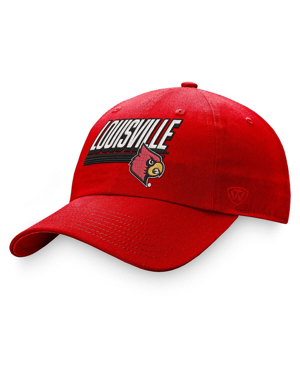 Мужская красная регулируемая шляпа Louisville Cardinals Slice Top of the World
