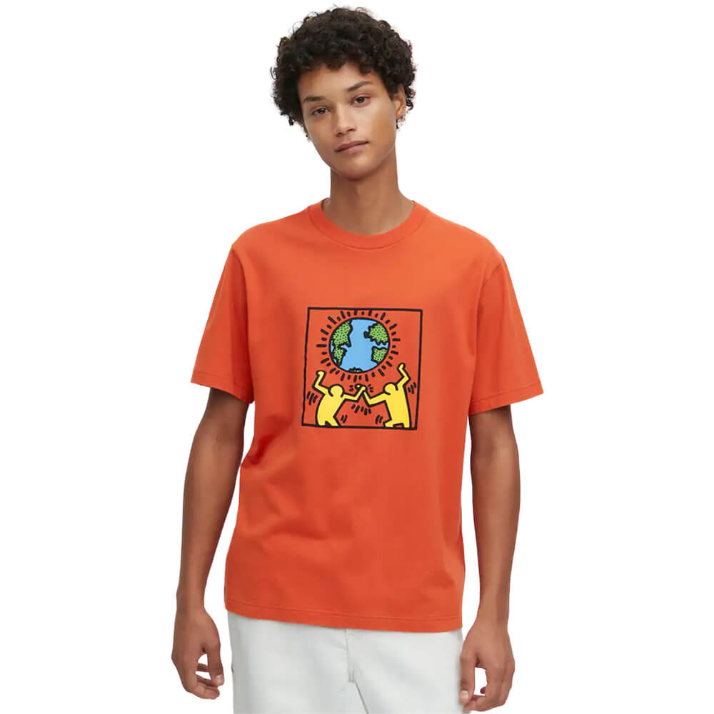 Футболка Uniqlo Peace For All Ut Graphic (Keith Haring), оранжевый футболка uniqlo ut peace for all haruki murakami белый