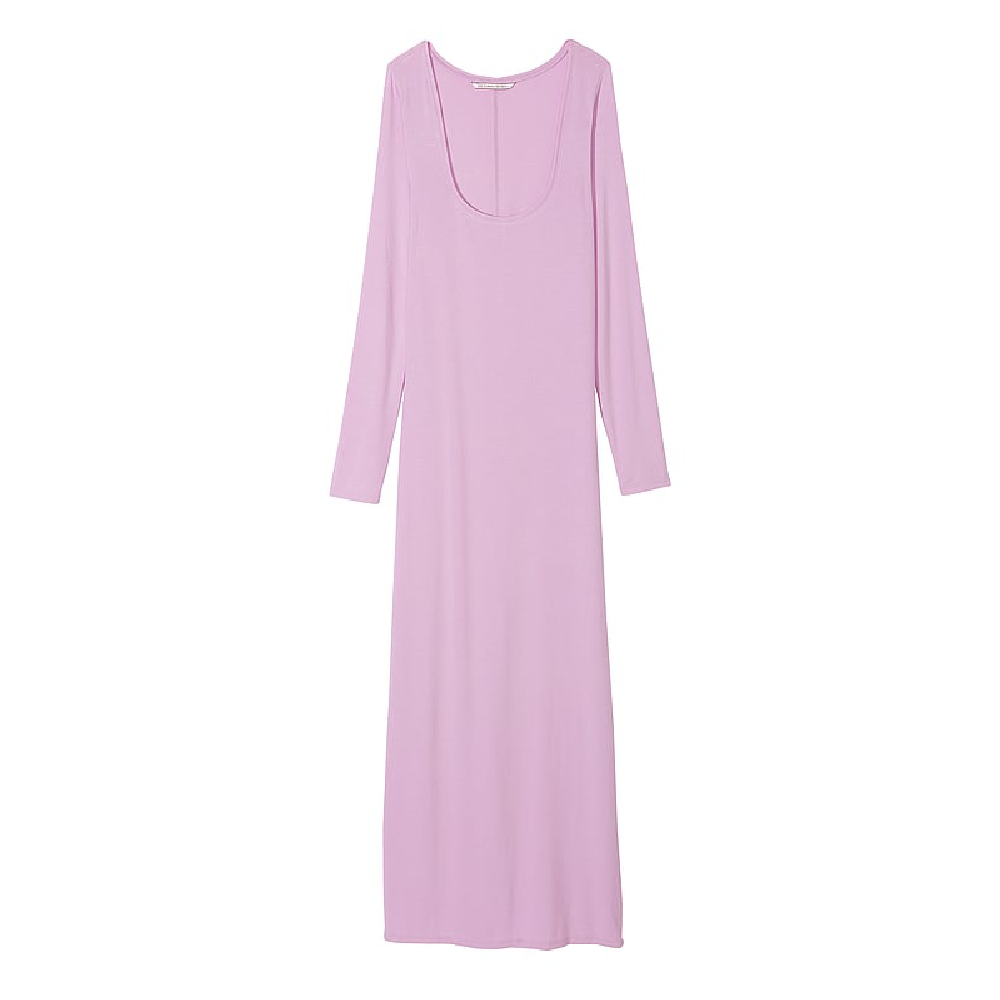 Платье Victoria's Secret Ribbed Modal Long-Sleeve Slip, розовый