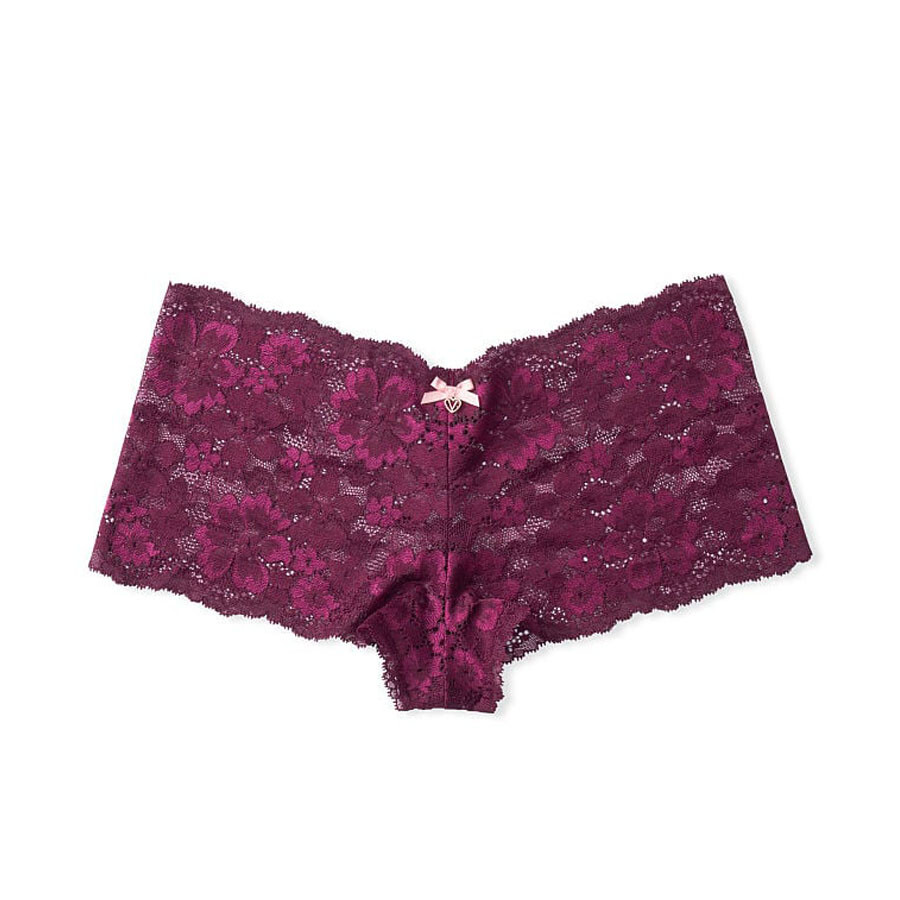 

Трусы Victoria's Secret Body By Victoria Lace Boyshort, бордовый