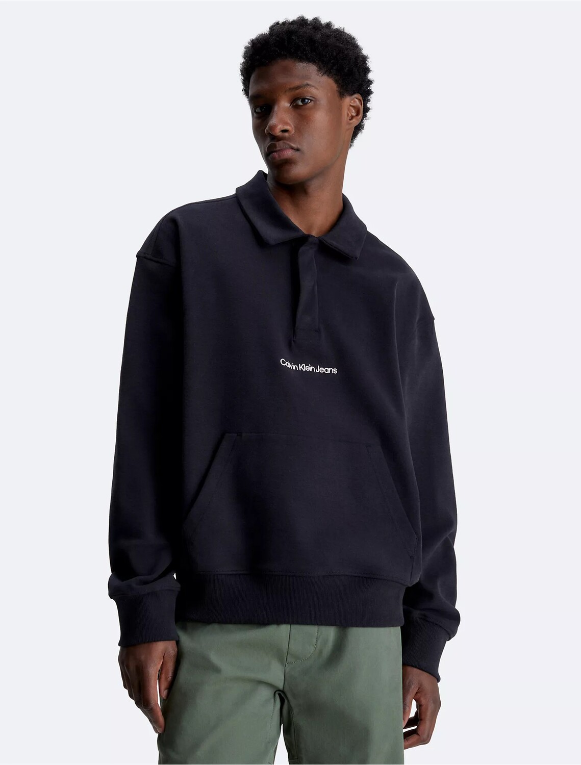 

Свитшот Calvin Klein Relaxed Rugby, черный