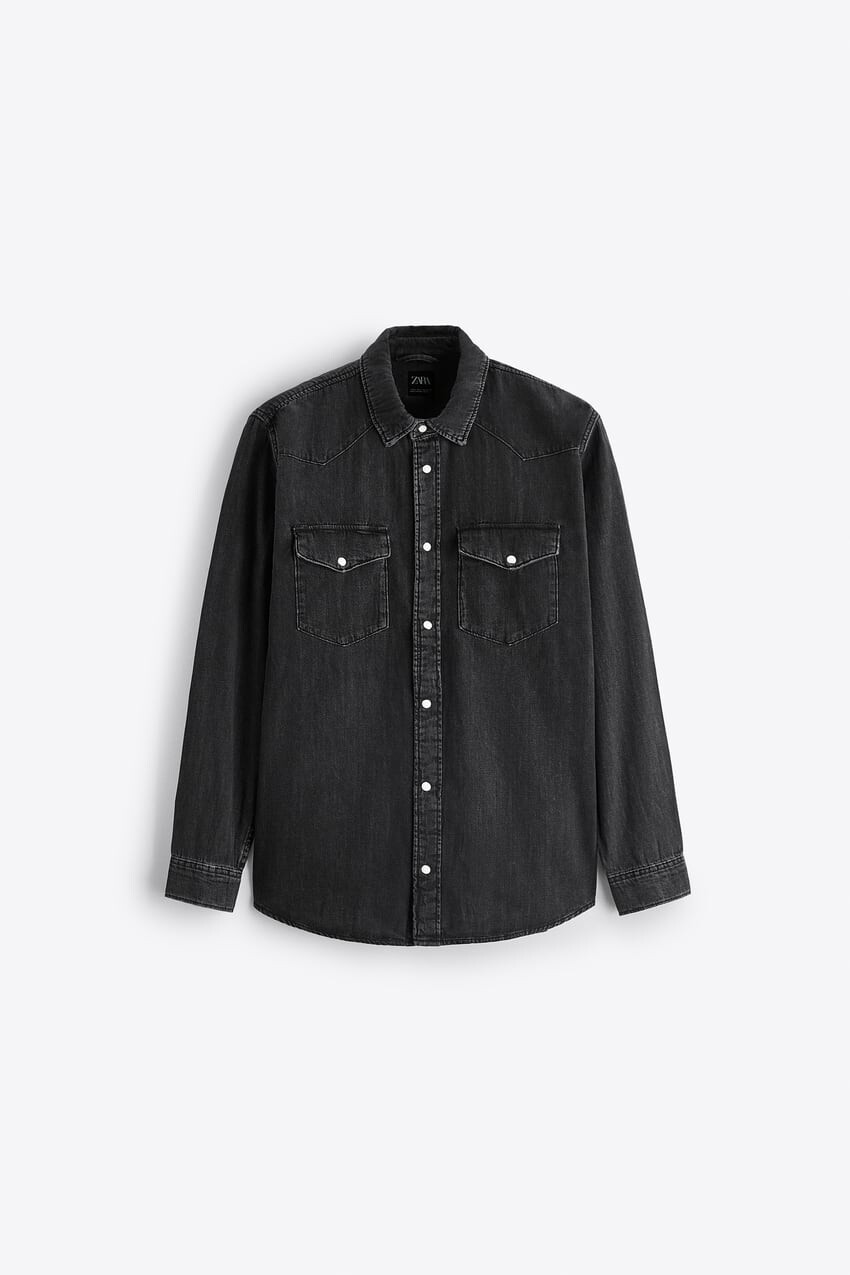 

Рубашка Zara denim, чёрный