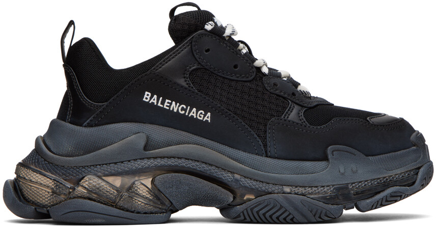 

Черные кроссовки Triple S с прозрачной подошвой Balenciaga, Черный