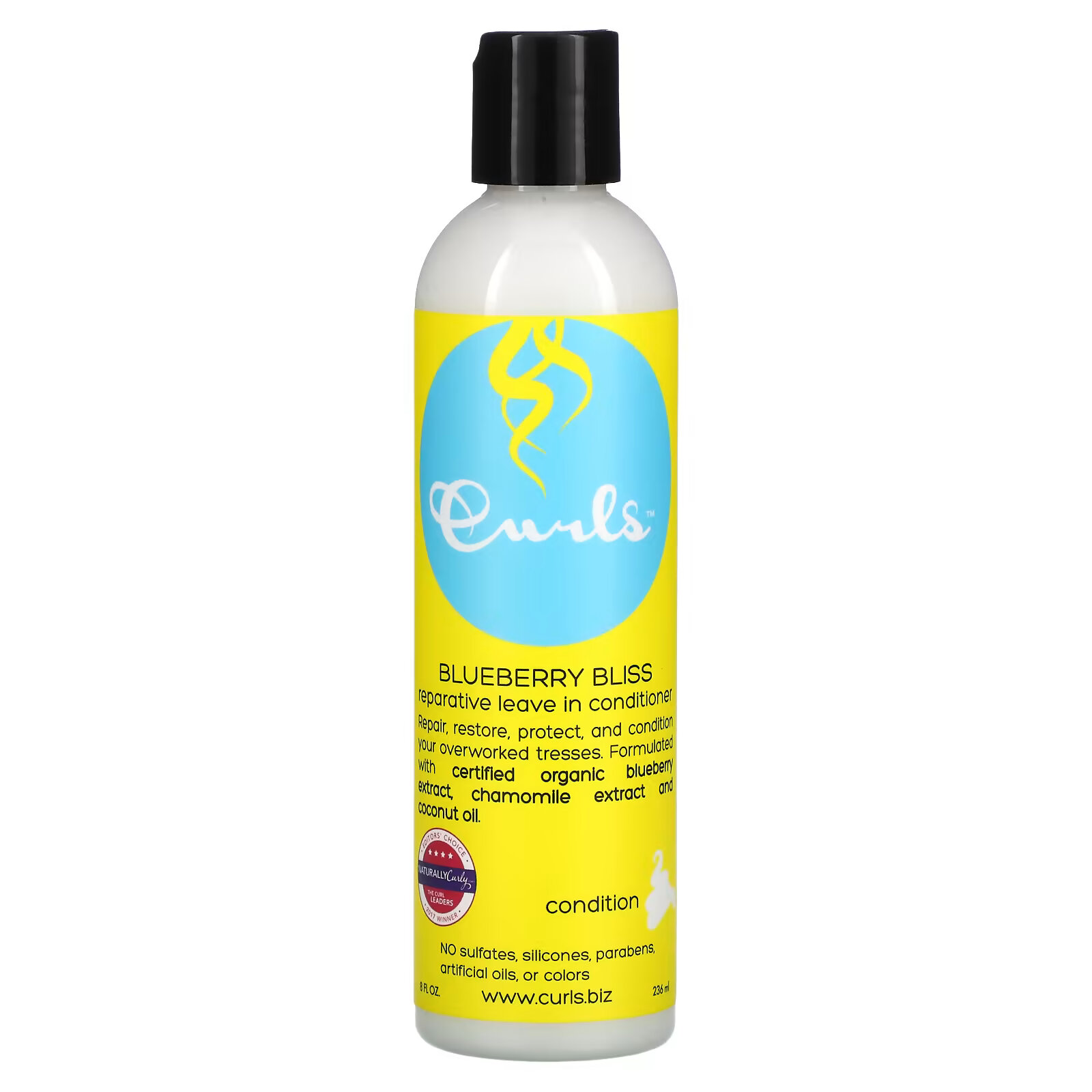Curls, Несмываемый кондиционер для восстановления, Blueberry Bliss, 236 мл (8 жидк. Унций) мусс для моделирования локонов curls blueberry bliss repair