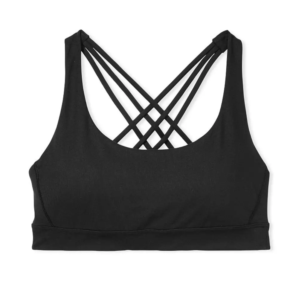 

Спортивный бюстгальтер Victorias Secret Essential Strappy Sports Bra, черный