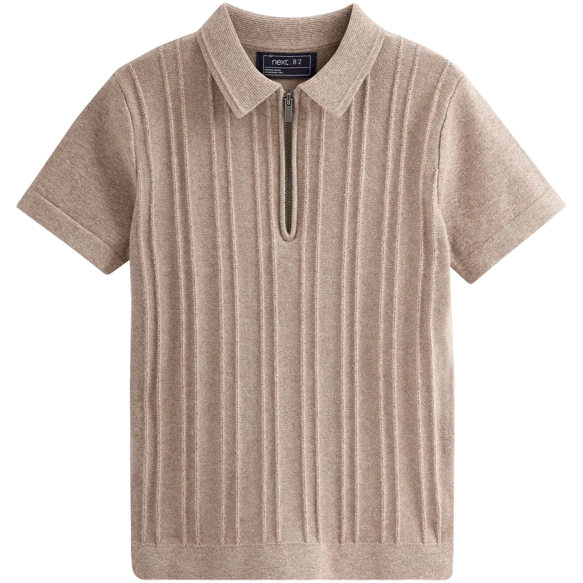 

Футболка-поло Next Short Sleeve Textured Standard, светло-коричневый