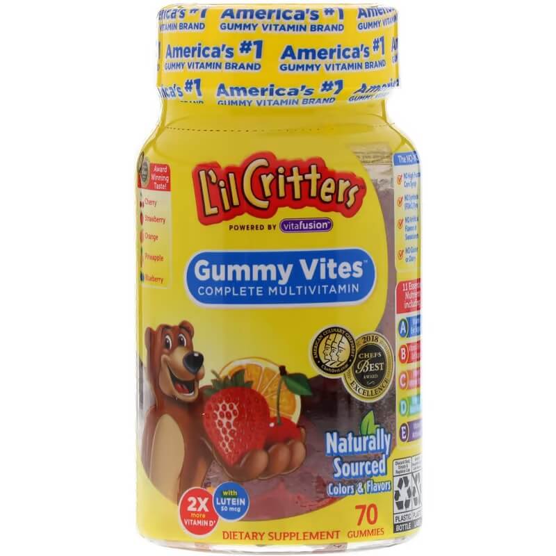 Мультивитамины L'il Critters Gummy Vites, 70 жевательных конфет l il critters gummy vites ежедневные мультивитамины 190 жевательных мармеладок