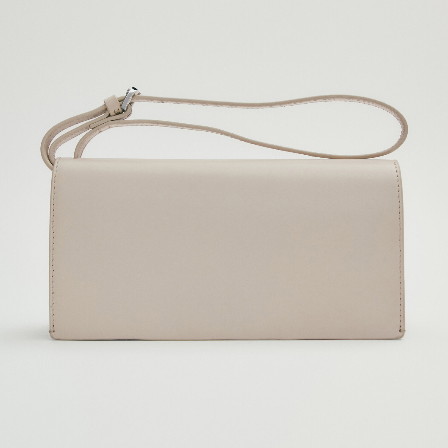 

Клатч с ручкой Massimo Dutti Nappa leather, белый