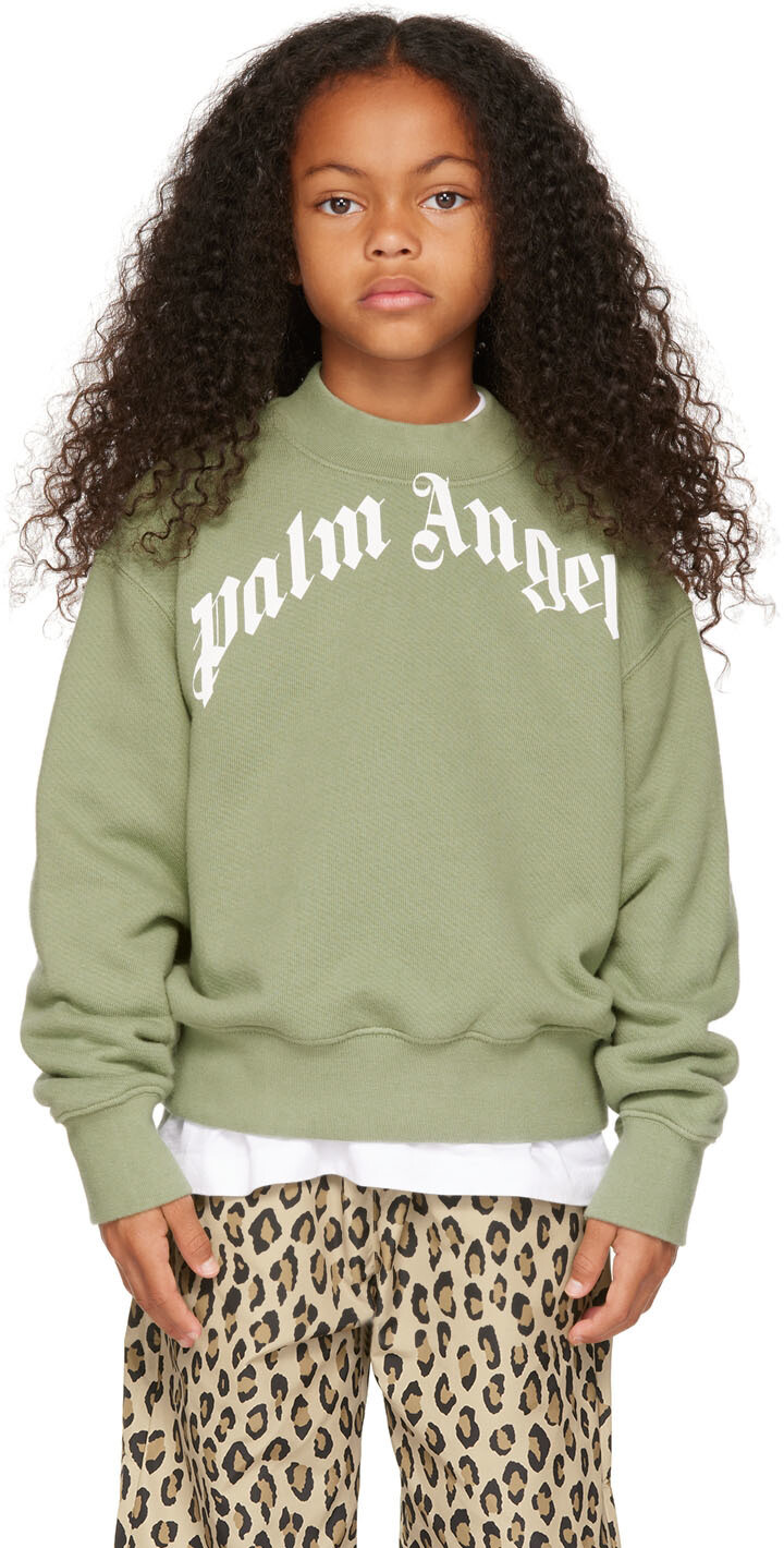 

Детская зеленая классическая толстовка с логотипом Overlogo Palm Angels