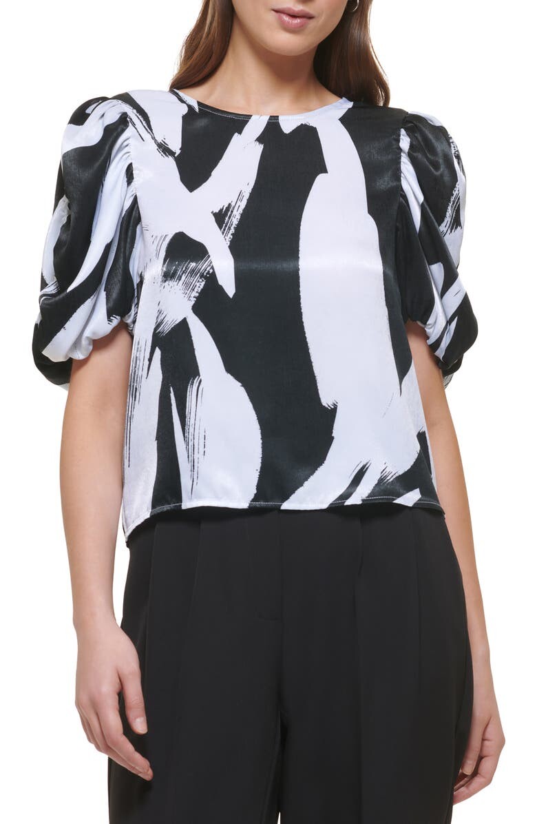 

Атласная блузка с пышными рукавами DKNY