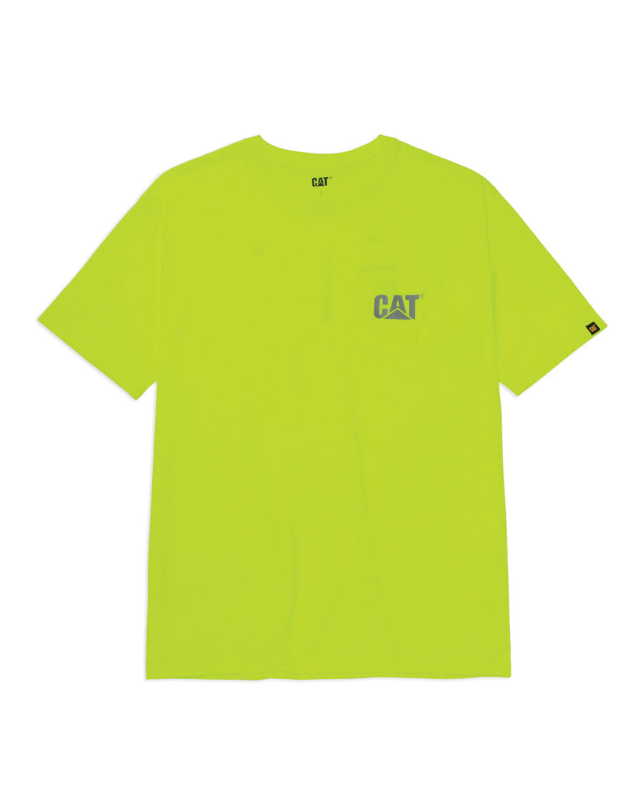 

Мужская футболка с карманом Hi-Vis CAT, яркий желтый