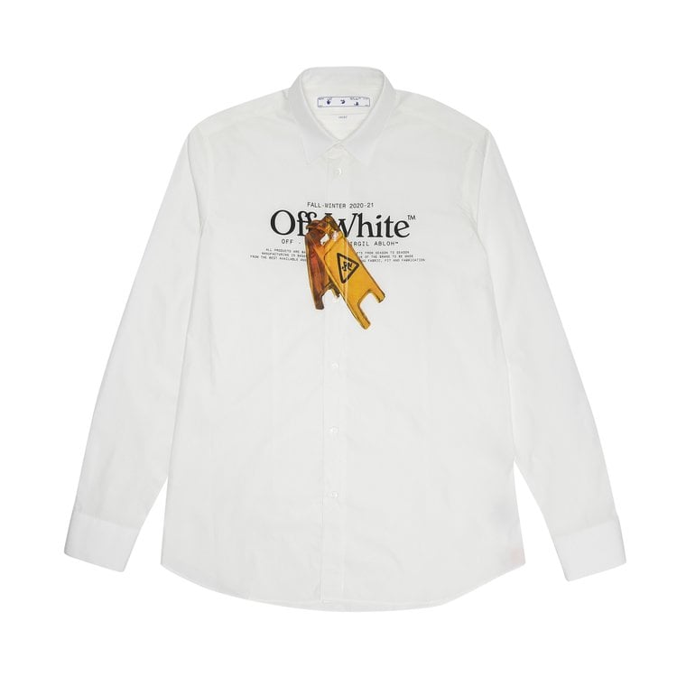 Рубашка Off-White Pascal Wet Floor Print Shirt 'White/Yellow', белый - фото