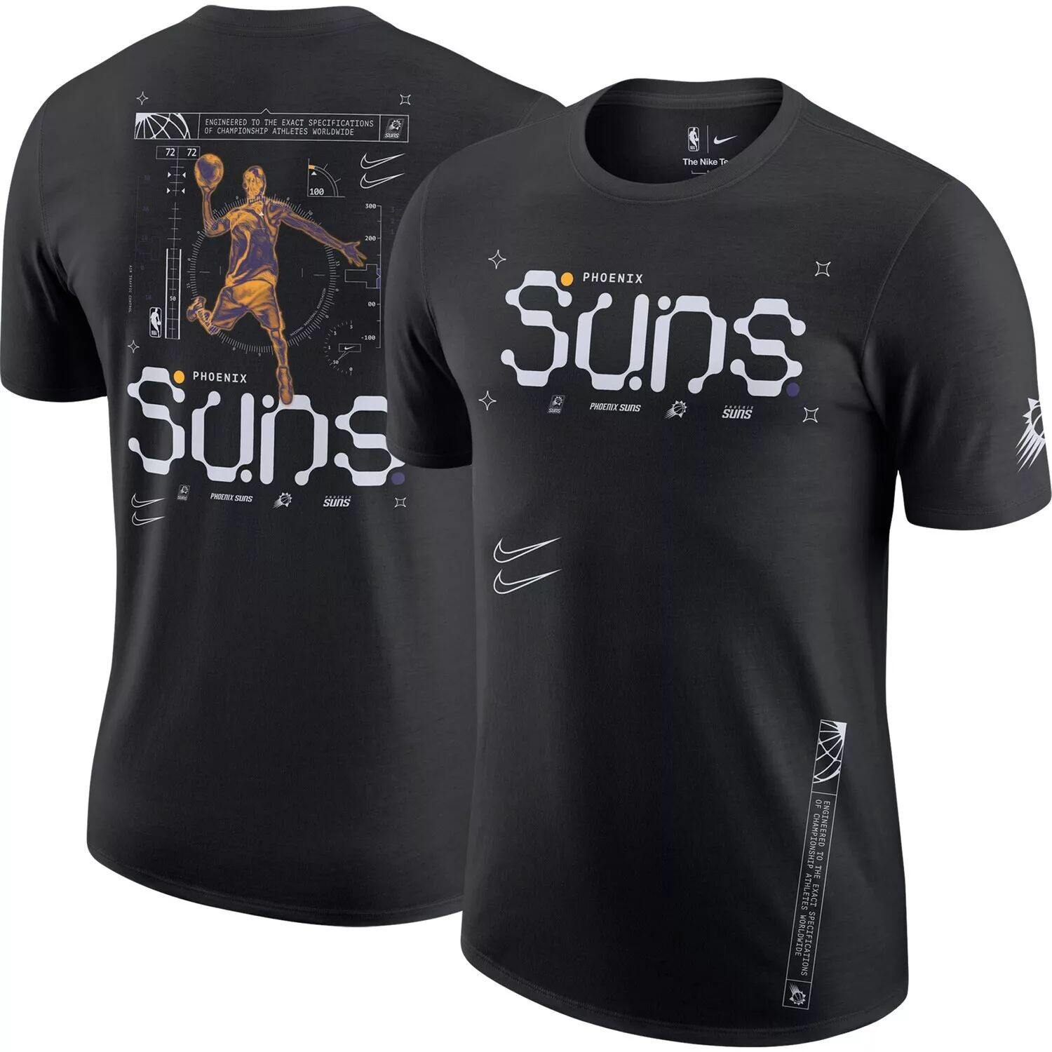 

Мужская черная футболка Phoenix Suns Courtside Air Traffic Control Max90 Nike, Черный
