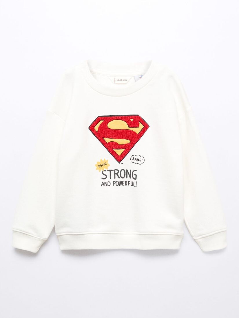 

Толстовка с логотипом Baby Superman Mango, натуральный белый