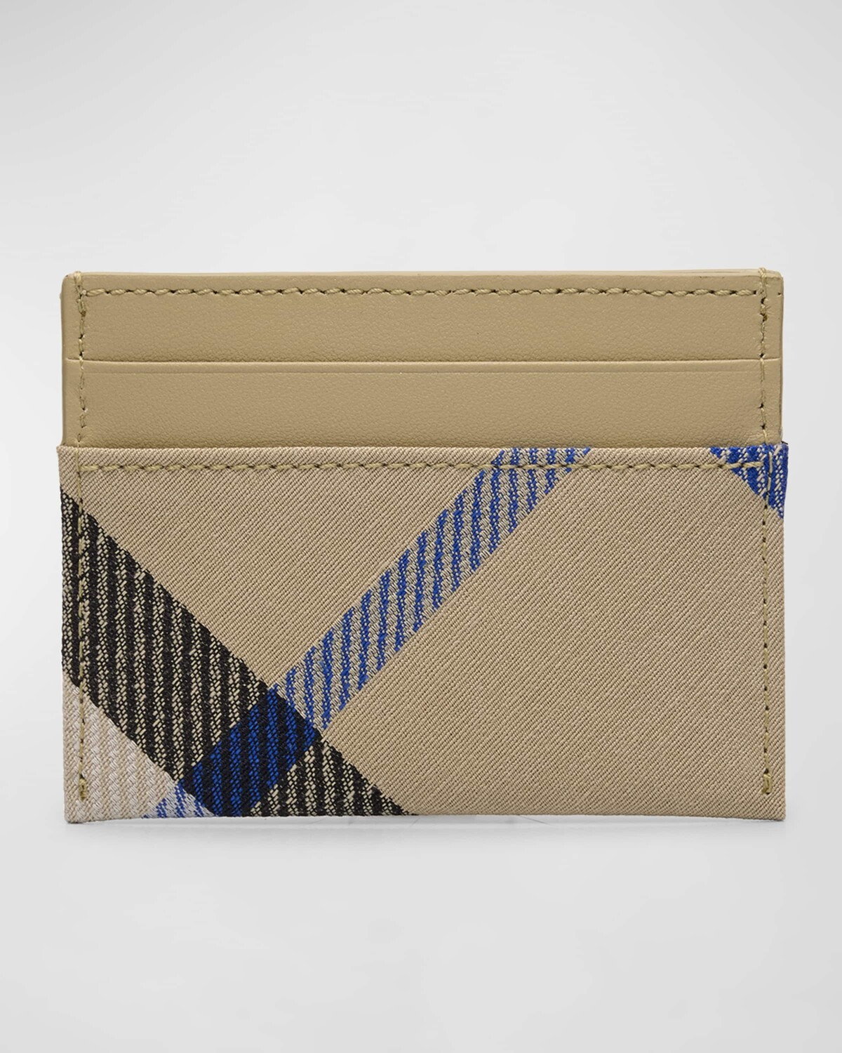 

Клетчатый кожаный футляр для визиток Burberry, цвет Lichen
