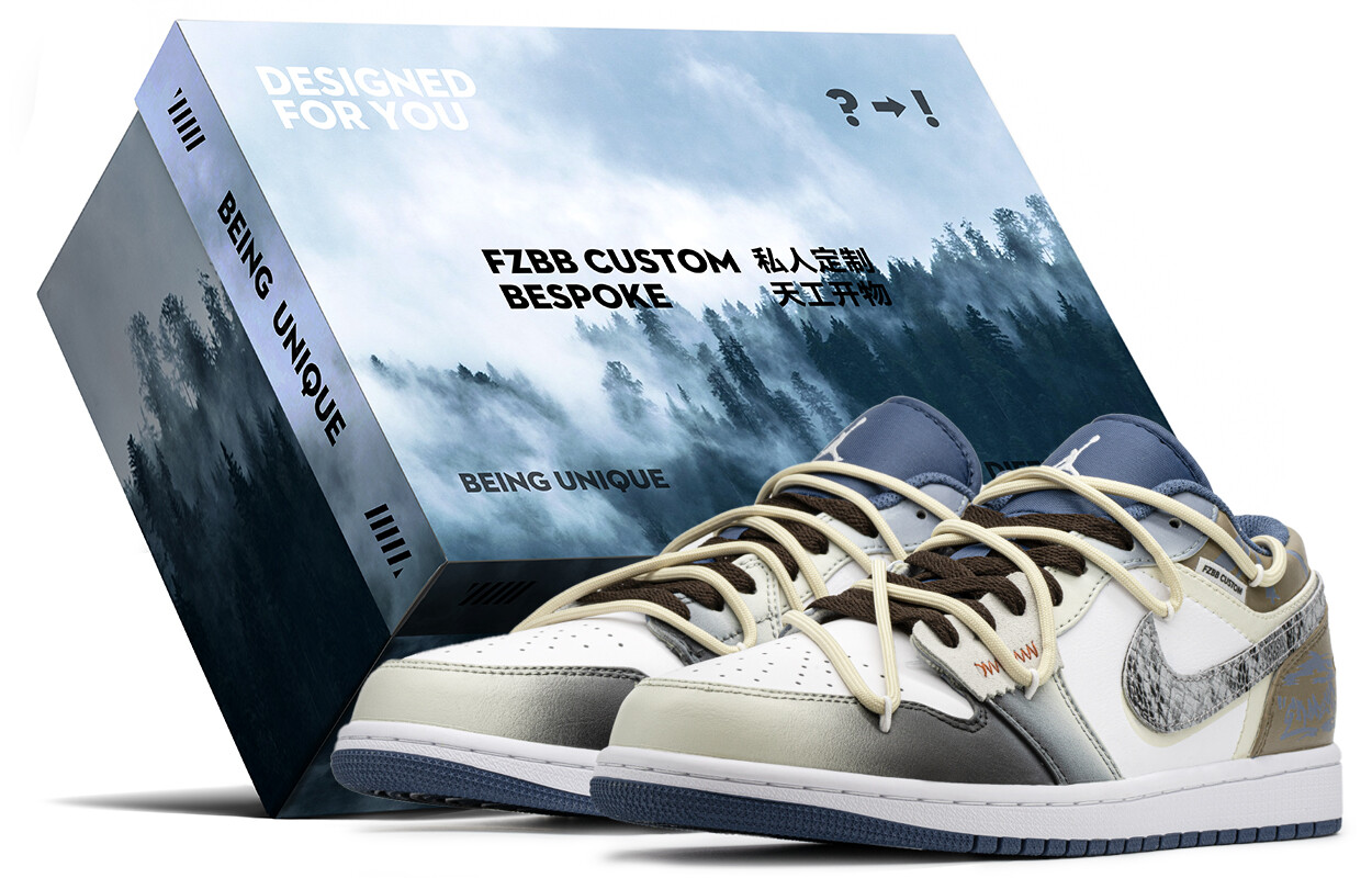 

Кроссовки Air Jordan 1 Vintage Basketball Shoes Men Low-top Beige/Blue, синий
