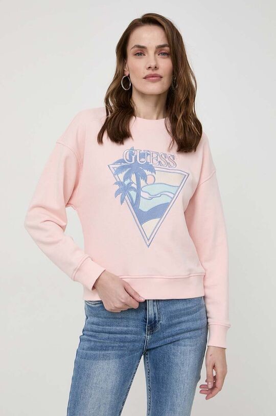 

Толстовка с капюшоном Guess, розовый